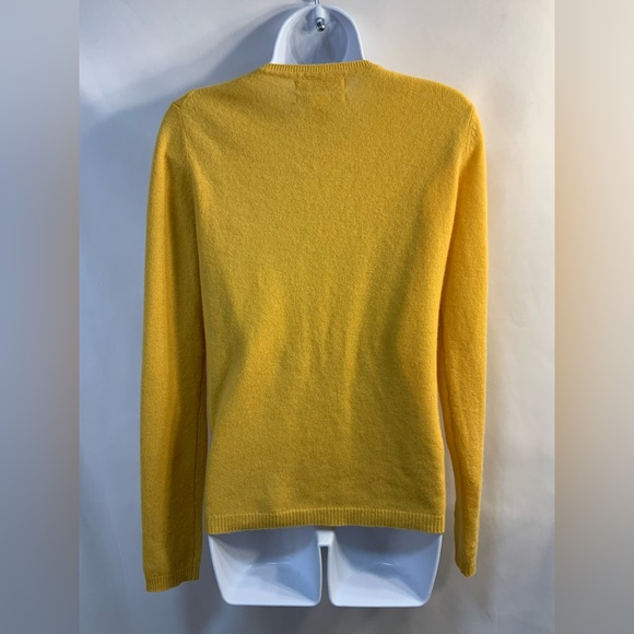 Ellen Tracy Women’s Yellow 100% Cashmere Sweater - Picture 2 of 7
